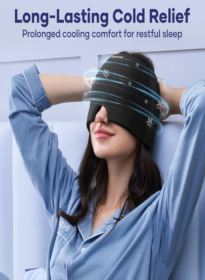 Qnoon Migraine Relief Cap, Headache Relief Cap Mask Products, Cooling Odorless Gel Ice Head Wrap for Tension, Stress,Hangover & Puffy Eyes - Image 3