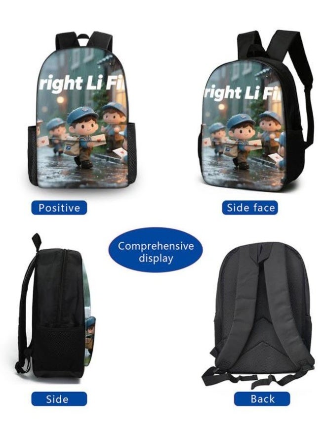 واضح من النار حقيبة كرتونية من ثلاث قطع، يسهل التعامل معها في مناسبات مختلفة (متوفرة للطلاب والأطفال والأصدقاء في النزهايات وتسلق الجبال والتعليم المدرسي وما إلى ذلك) | الكتفين + حقائب اليد + حقائب القرطاسية | موسم العودة إلى المدرسة / هدايا المهرجان - 35 - Image 3