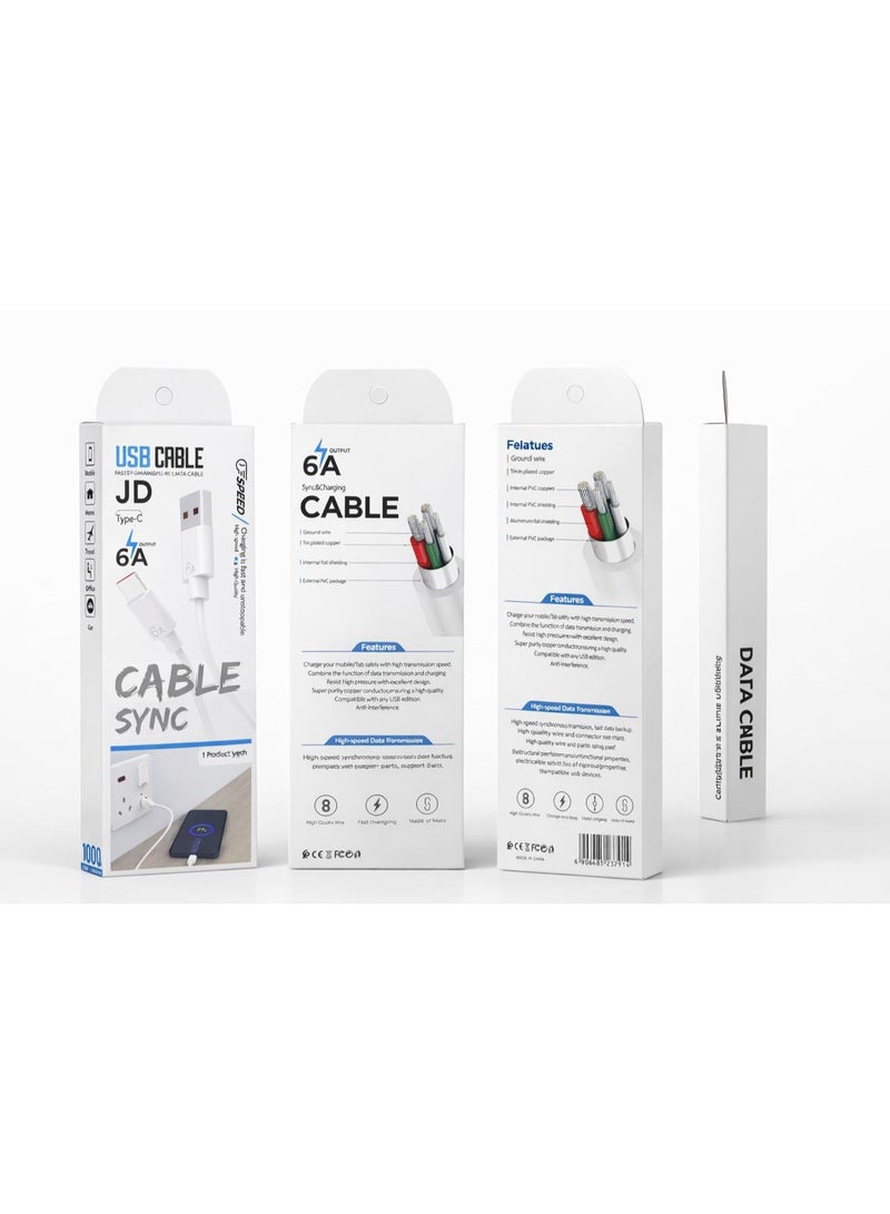 كابل شحن سريع USB Type-C للهواتف الذكية – يدعم الشحن ونقل البيانات - Image 4