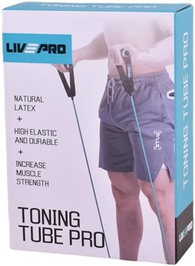 ليف برو أنبوب مقاومة/أنبوب تقوية العضلات Lp8405-M احترافي مناسب للتدريب والتمرين، أزرق، متوسط - Image 2