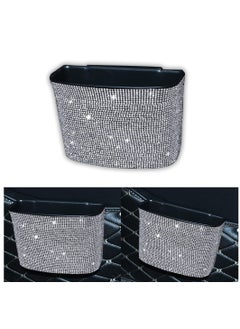 Excefore Car Trash Can, Hanging Wastebasket with Sparkling Rhinestones,  for Desk Car small-trash Portable Mini Dustbin, Vehicle Litter Storage Accessories, Office Kitchen Home  - Image 2