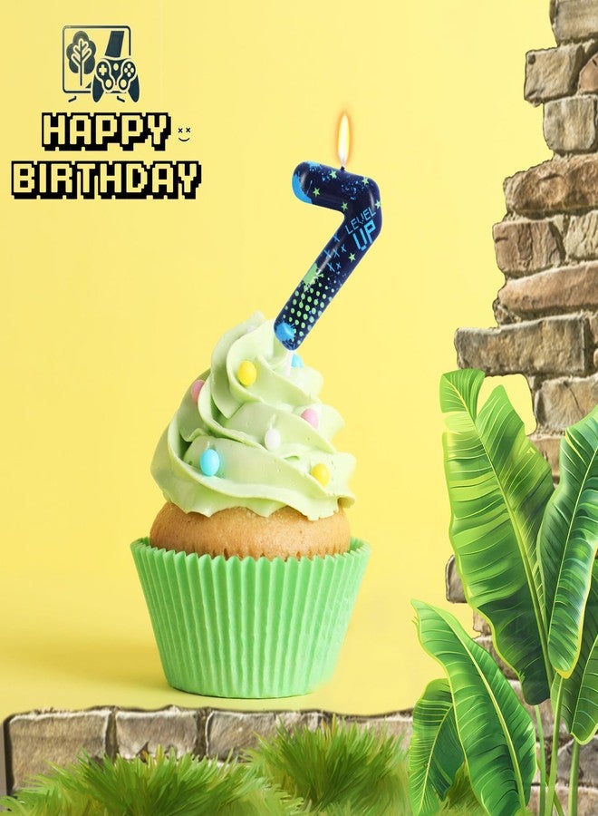 OGnomiFX STG Birthday Candles for Boys - Number 7 Candle for Video Game Birthday Cake Topper, Fort Battle Level Up Game Themed Birthday Party Supplies (Number 7) - Image 5
