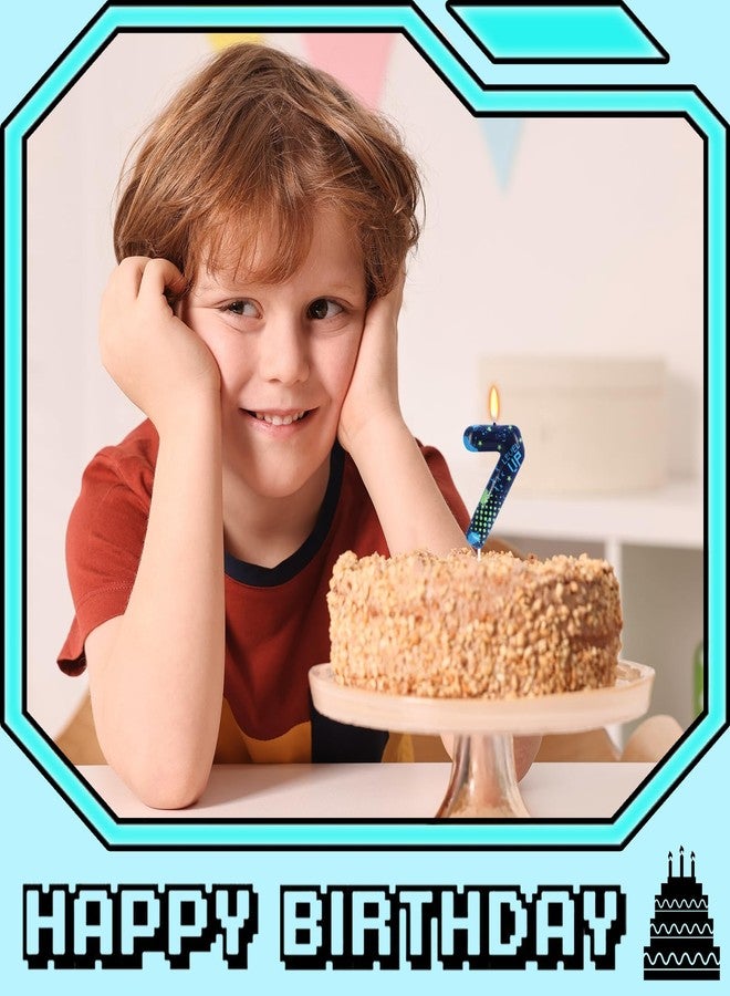 OGnomiFX STG Birthday Candles for Boys - Number 7 Candle for Video Game Birthday Cake Topper, Fort Battle Level Up Game Themed Birthday Party Supplies (Number 7) - Image 4