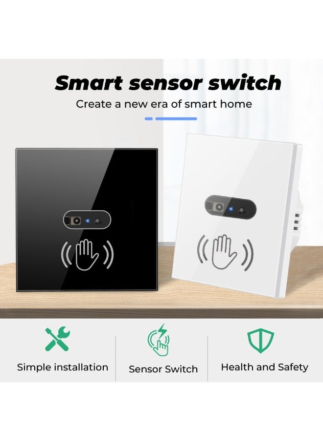  أورا سيليكت 2 قطعة مفتاح إضاءة مستشعر الحركة الذكي |مفتاح إضاءة ذكي يعمل بالأشعة تحت الحمراء ومفتاح حائط يعمل بالأشعة تحت الحمراء | لا يمكن لمسه 10 سم للكشف |سلك محايد مطلوب | للمنزل والفندق - Image 3