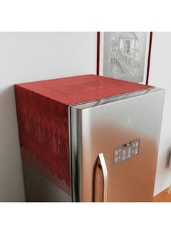 Kuber Industries Kuber Industries Fridge Top Cover | Household Refrigerator Cover | Refrigerator Top Cover for Kitchen | Refrigerator Top Protector | Net Jhalar Fridge Top Cover | Maroon  - Image 2