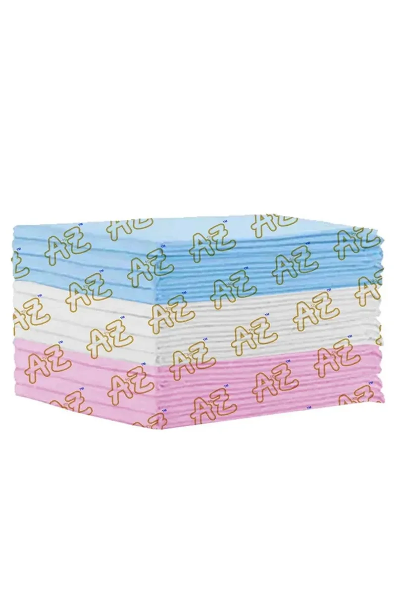 ستار بيبيز A to Z - Disposable Changing Mat size (45cm x 60cm) Large- Premium Quality for Baby Soft Ultra Absorbent Waterproof - Pack of 12 - Blue/Pink/White-Rainbow