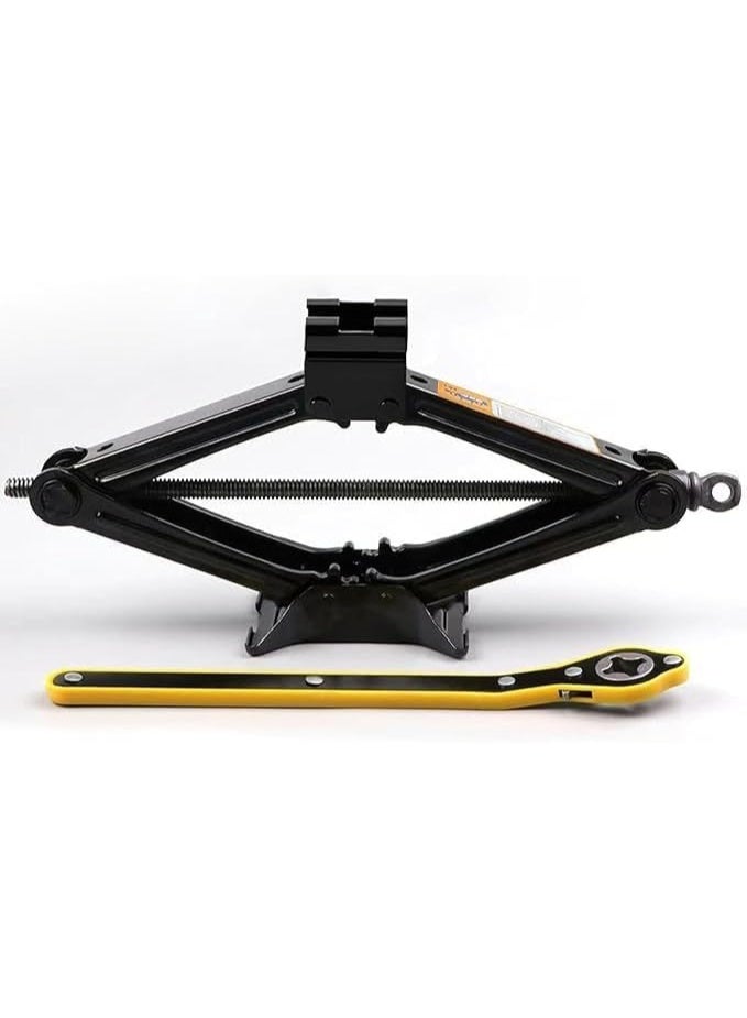 طقم رافعة سيارة مقصية محمول 2 طن - عدة إصلاح الإطارات للطوارئ - قوي وعملي للاستخدام اليومي في السيارة وSUV - Image 1