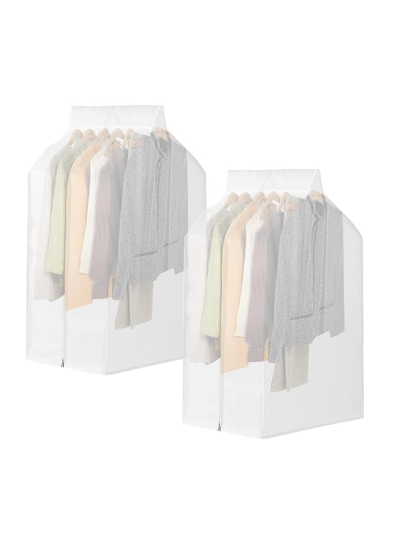 KASTWAVE 35'' Garment Bags for Hanging Clothes, 2 Pack Hanging Garment Bags for Closet Storage for Hanging Shirts, Coats, Dresses, Suits, Seal Closets to Protect Clothing - Image 1