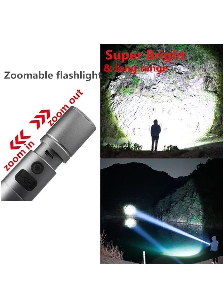 Hawaii - Flashlight LED Rechargeable 1200 Lumens Tactical Flashlight Super Bright Torch Light with 3 Modes Zoomable Waterproof Handheld Flashlight for Outdoor Camping Emergency - Image 1