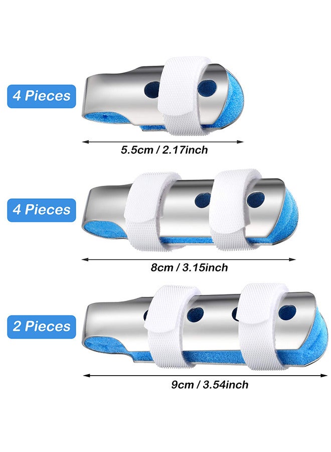 Generic 10 Pieces Finger Splints Metal Padded Support Finger Stabilizer with Soft Foam Interior and Loop Straps, Including 3 Sizes  - Image 3