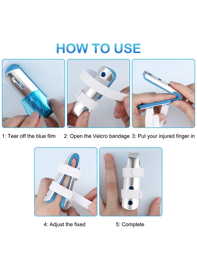 Generic 10 Pieces Finger Splints Metal Padded Support Finger Stabilizer with Soft Foam Interior and Loop Straps, Including 3 Sizes  - Image 4