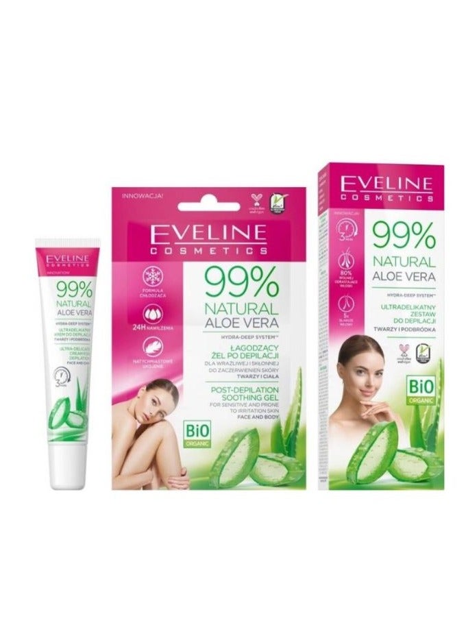 Generic Eveline 99% Natural Aloe Vera Set For Face & Chin + Post Soothing Gel