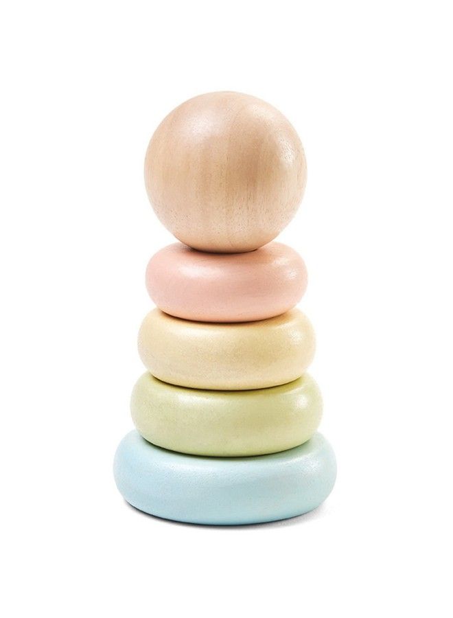 PlanToys First Stacking Rings Baby Toy Sustainably Made From Rubberwood Featuring Organic Pigment Coloring And Water Based Dyes With Collapsible Central Rod For Safety - Image 2