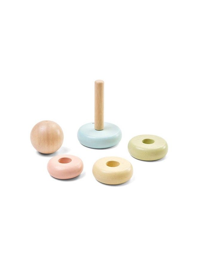 PlanToys First Stacking Rings Baby Toy Sustainably Made From Rubberwood Featuring Organic Pigment Coloring And Water Based Dyes With Collapsible Central Rod For Safety - Image 3