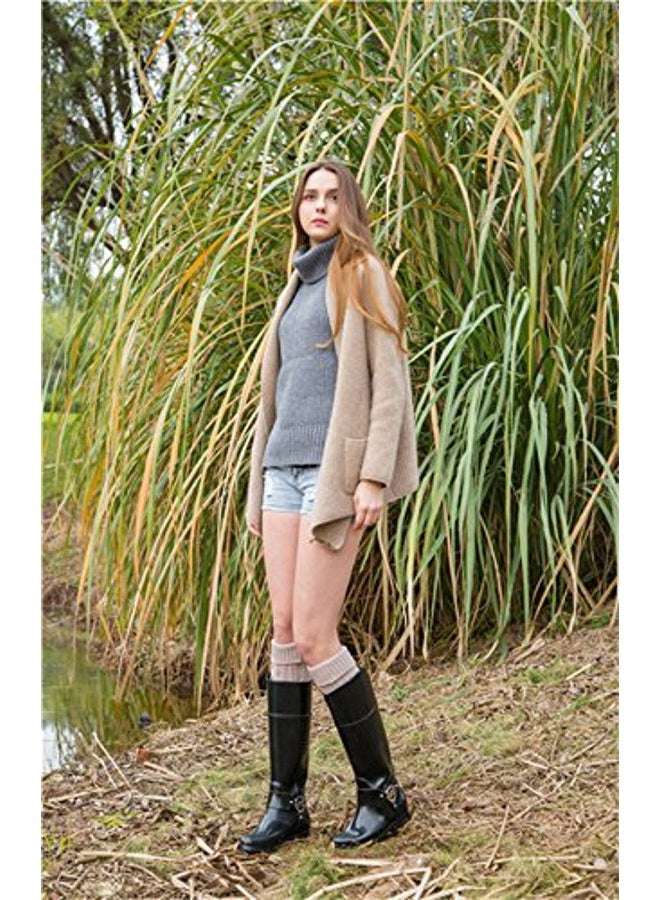 SherryDC Women's Cable Knit Long Boot Stocking Socks Knee High Winter Leg Warmers, 149beige, One size - Image 5