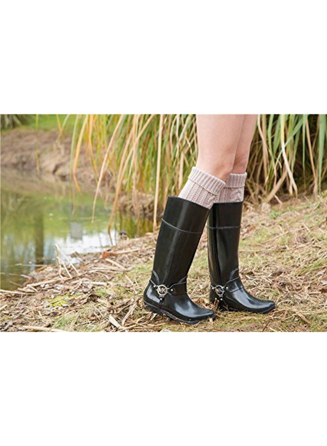 SherryDC Women's Cable Knit Long Boot Stocking Socks Knee High Winter Leg Warmers, 149beige, One size - Image 4