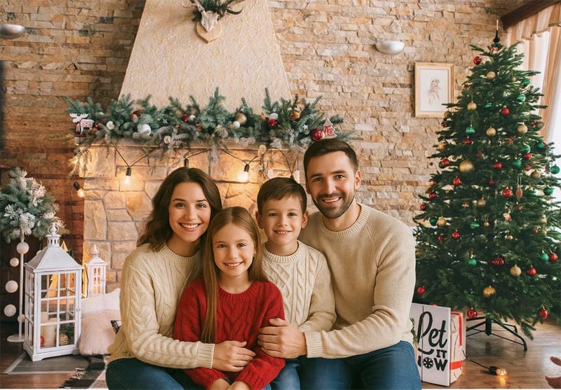 Dudaacvt خلفية عيد الميلاد لموضوع المدفأة 7x5 قدم للتصوير الفوتوغرافي - Image 2