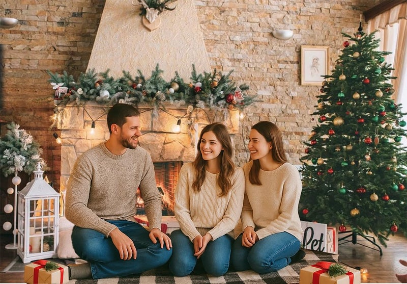 Dudaacvt خلفية عيد الميلاد لموضوع المدفأة 7x5 قدم للتصوير الفوتوغرافي - Image 3