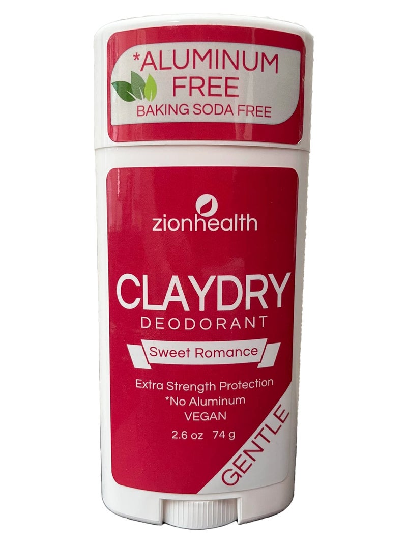 Zion Health Clay Dry Deodorant Sweet Romance 28 oz Stick