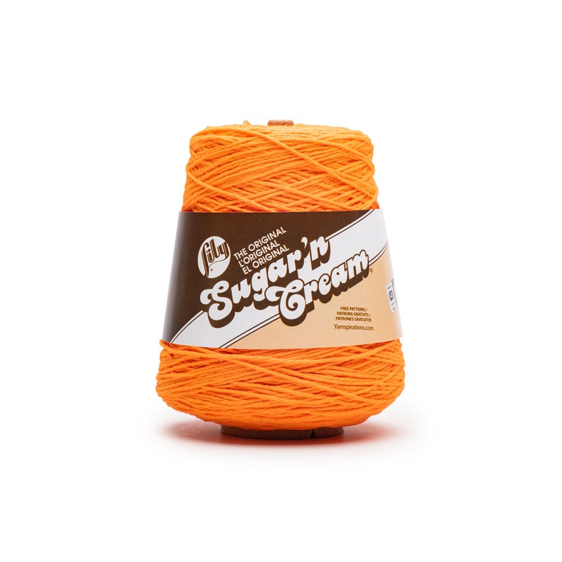 Lily Sugar N Cream Cones HOT Orange Yarn - 1 Pack of 400g/14oz - 100% Cotton - #4 Worsted (Medium) - 674 Yards - Knitting/Crochet - Image 1