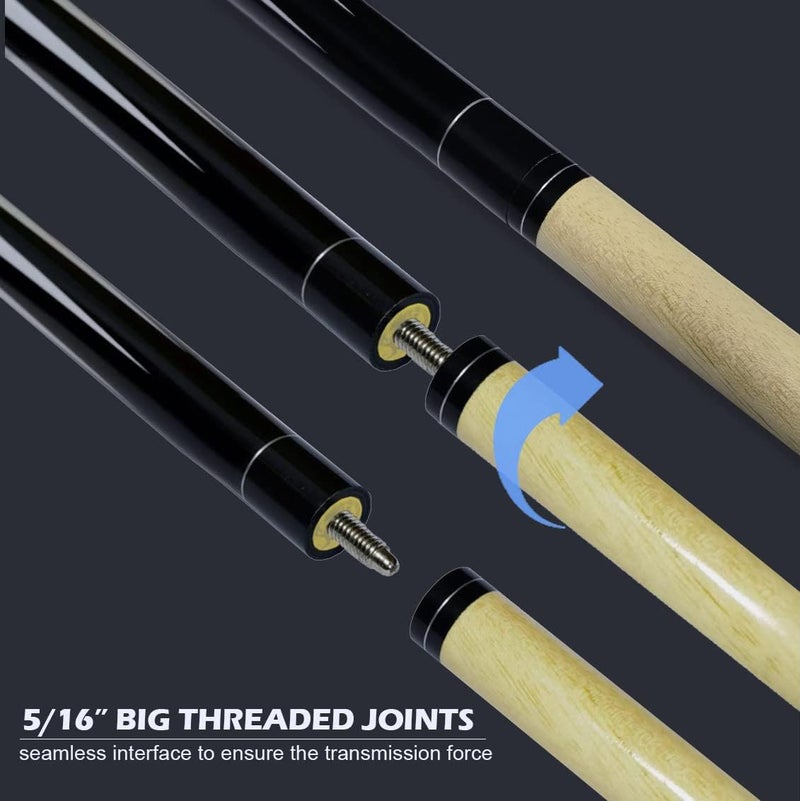Joovon Pool Sticks Set of 4 and Set of 2 with 13mm Cue Tip - 58" Pool Cue with Rubber Anti-Skid Sleeve - Image 4