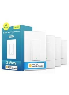 meross meross 4 Pack 3 Way Smart Switch Smart Light Switch Supports Apple HomeKit, Siri, Alexa, Google Assistant & SmartThings, Wall Switch Neutral Wire Required, Remote Control Timer  - Image 1
