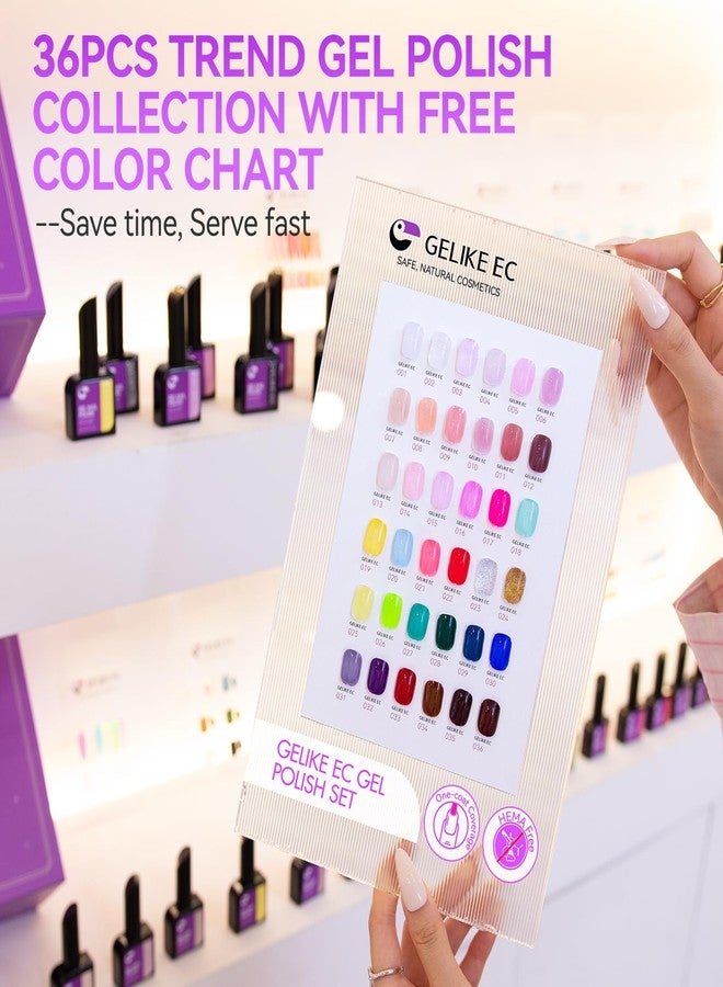 gelike ec Pro Gel Polish for Salon: 36 Colors Kit HEMA-FREE Highly Pigmented Formula Manicure Nail Art Design for Women 16ml Professional Bottles - Image 2