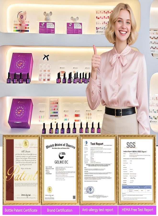 gelike ec Pro Gel Polish for Salon: 36 Colors Kit HEMA-FREE Highly Pigmented Formula Manicure Nail Art Design for Women 16ml Professional Bottles - Image 5