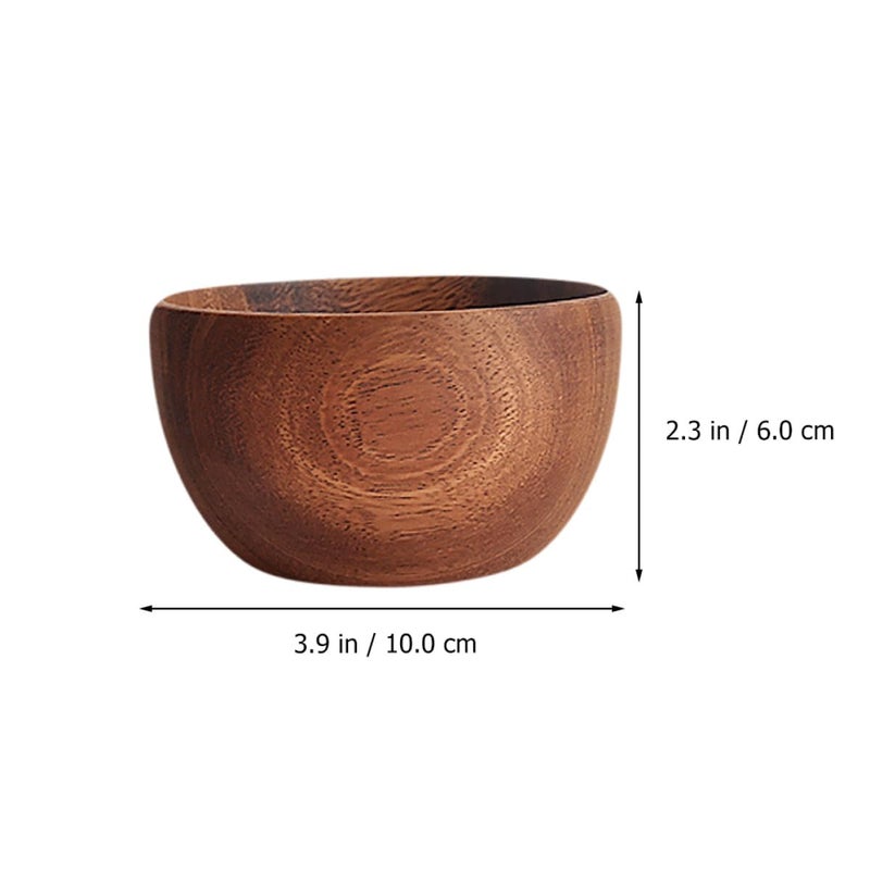 Walnut Wood Serving Bowl And Spoon Set For Snacks Fruit Kitchen 2 Pcs - Image 3