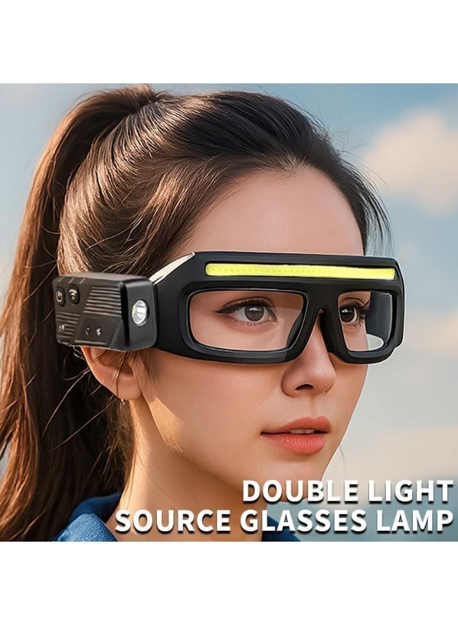 Arabest LED Glasses Safety Glasses with Lights - Rechargeable Work Glasses with Motion Sensor, Headlamp Glasses for Men Women, Hands-Free Light up Glasses for Running Camping Mechanic(Yellow) - Image 2