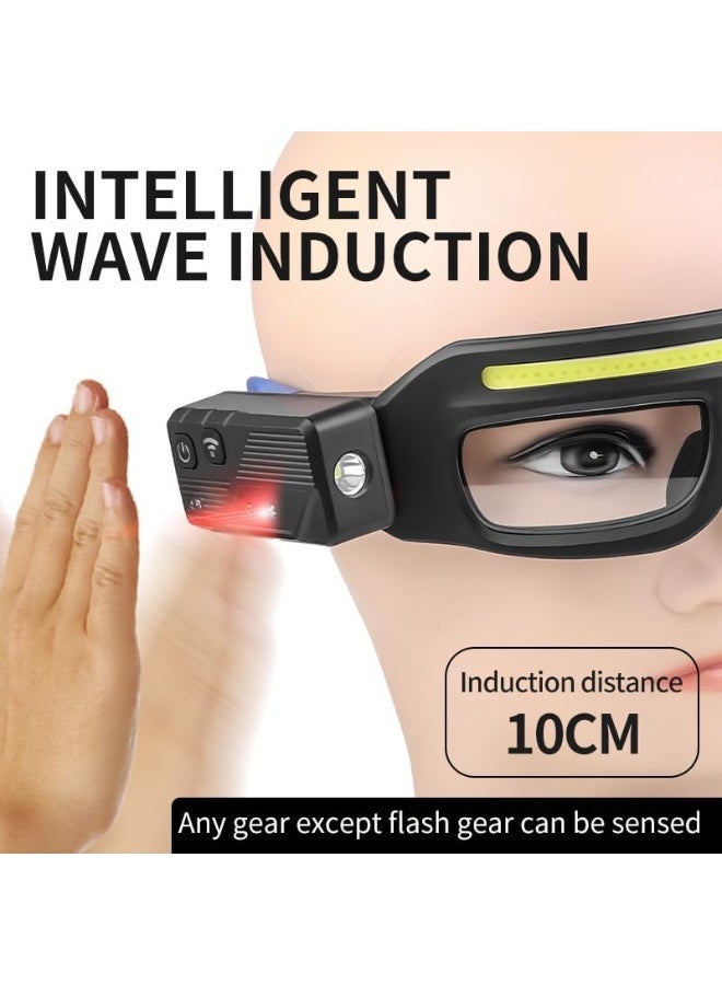 Arabest LED Glasses Safety Glasses with Lights - Rechargeable Work Glasses with Motion Sensor, Headlamp Glasses for Men Women, Hands-Free Light up Glasses for Running Camping Mechanic(Yellow) - Image 3