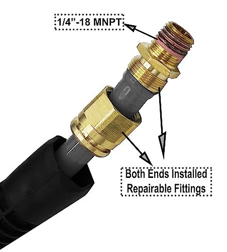 YOTOO Polyurethane Recoil Air Hose 3/8" Inner Diameter by 50' Long with Bend Restrictor, Repairable 1/4" Industrial Quick Coupler and Plug, Gray - Image 4
