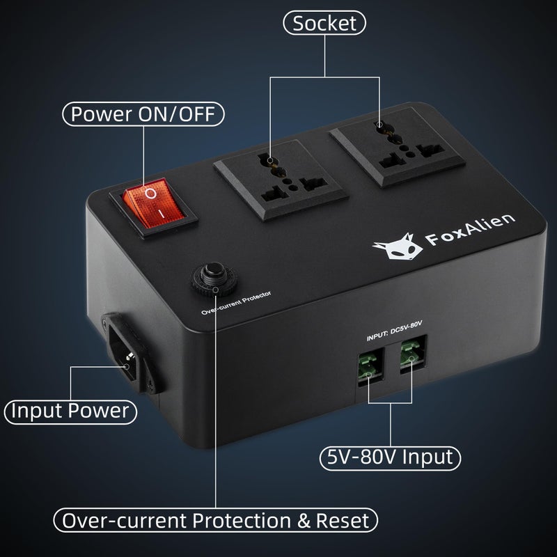 FoxAlien Relay Module Relay Switch for CNC Router Machines, Routers and Dust Collector Synchronously Control (110V US Sockets & Plug, for All FoxAlien Machines) - Image 5