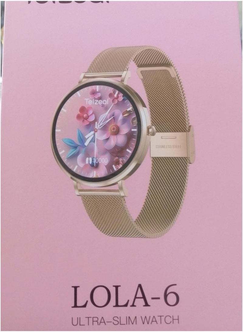 Telzeal LOLA-6 Ultra Slim Smart Watch with 3 Interchangeable Straps – Lightweight Sleek Design, Full Touchscreen, Fitness & Health Tracking, Step & Sleep Monitor, Bluetooth Connectivity, Long Battery Life, Fashionable for Women & Men, Android & iOS Compatible  - Image 1