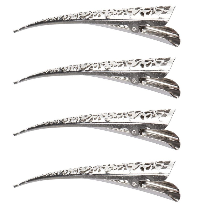 Billed Hair Clips 4 Packs Hollow Style Hair Clip Rustproof Metal Alligator Curl Clips with Holes for Hair Styling Hair Coloring