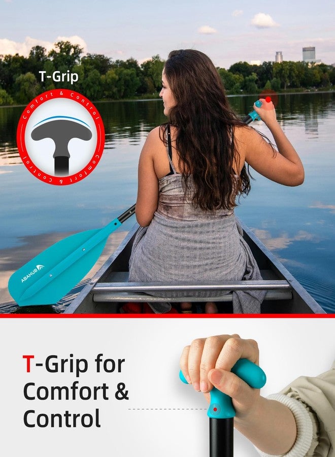 Abahub Adjustable Canoe Paddle Aluminum Shaft, 4'3''-5'3''/130cm-160cm, Floatable Oar for Canoeing Boating Kayaking, Light Blue - Image 5