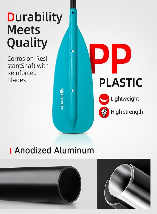 Abahub Adjustable Canoe Paddle Aluminum Shaft, 4'3''-5'3''/130cm-160cm, Floatable Oar for Canoeing Boating Kayaking, Light Blue - Image 4