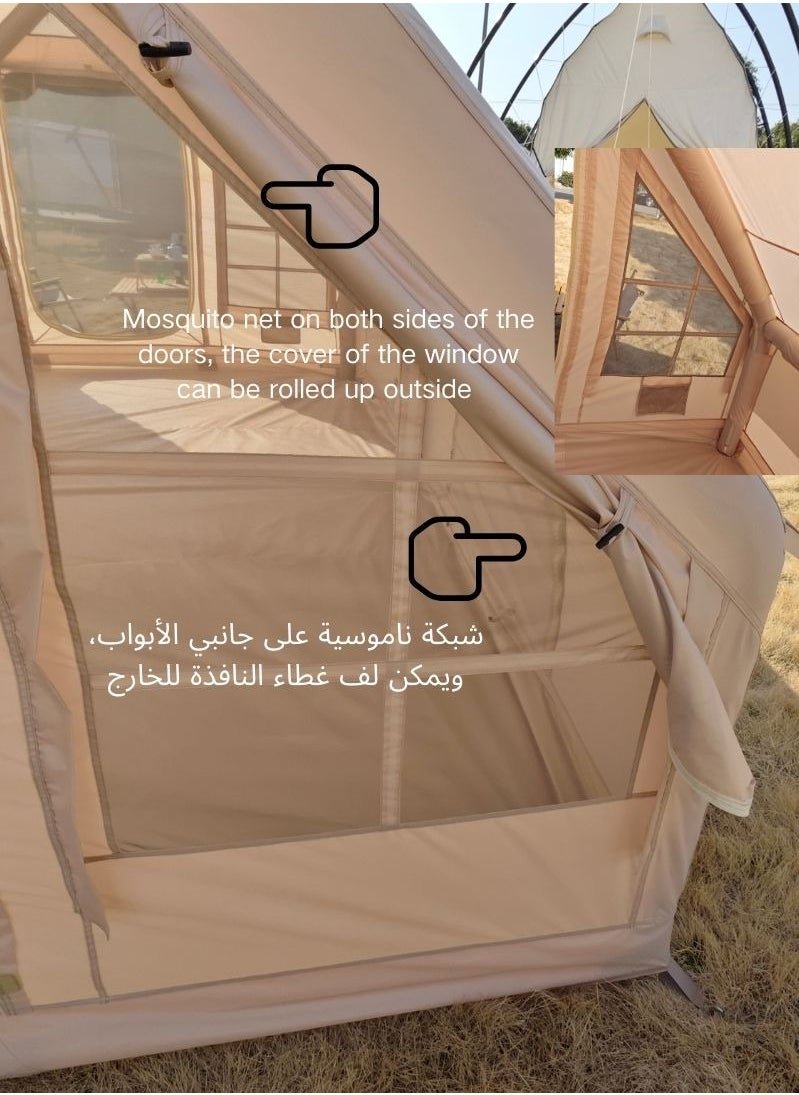 QQCAMP - 300X220CM Inflatable Cabin Tent for 3-4 Persons with Waterproof 420D Oxford Fabric - Image 1