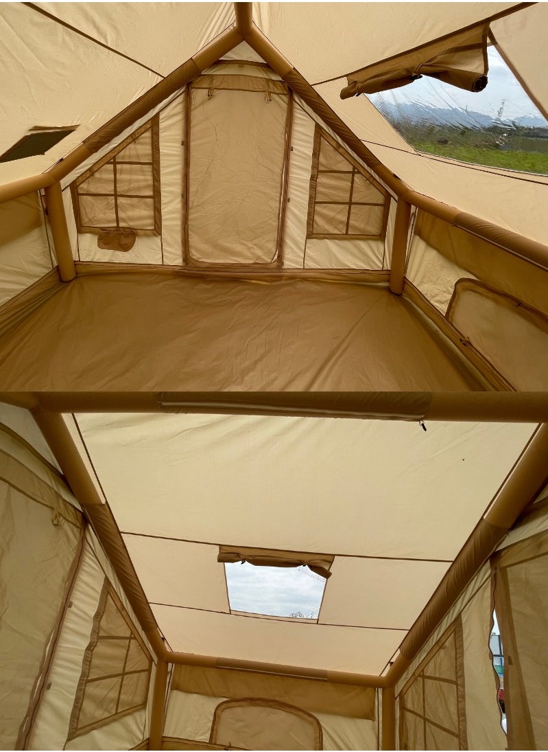 QQCAMP - 300X220CM Inflatable Cabin Tent for 3-4 Persons with Waterproof 420D Oxford Fabric - Image 1