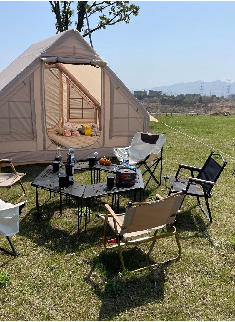 QQCAMP - 300X220CM Inflatable Cabin Tent for 3-4 Persons with Waterproof 420D Oxford Fabric - Image 1