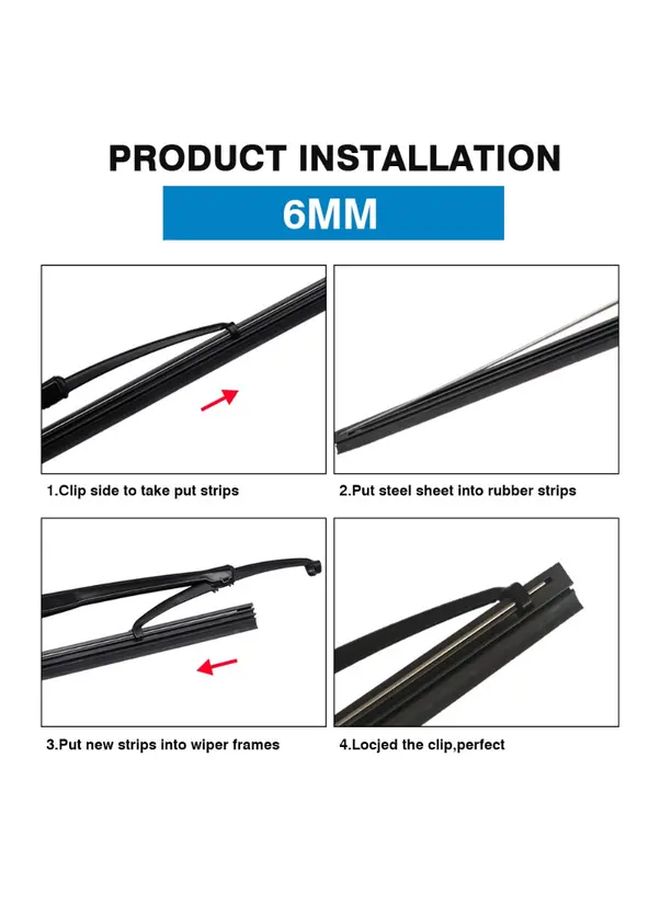 Universal Car Wiper Blades 2pcs 19 Inch 475mm Hybrid Frame Rubber Strip - Image 5