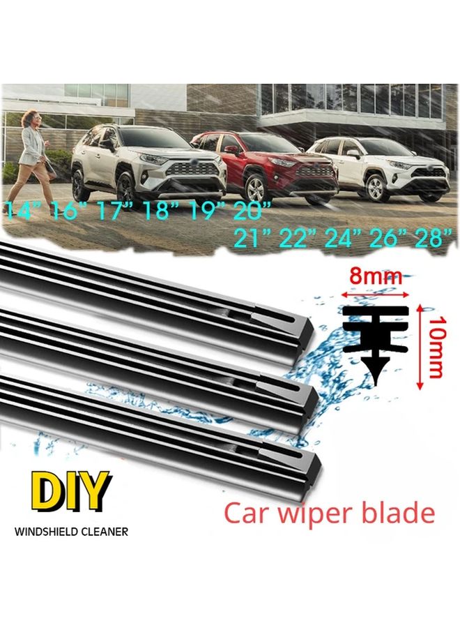 Universal Car Wiper Blades 2pcs 19 Inch 475mm Hybrid Frame Rubber Strip - Image 1