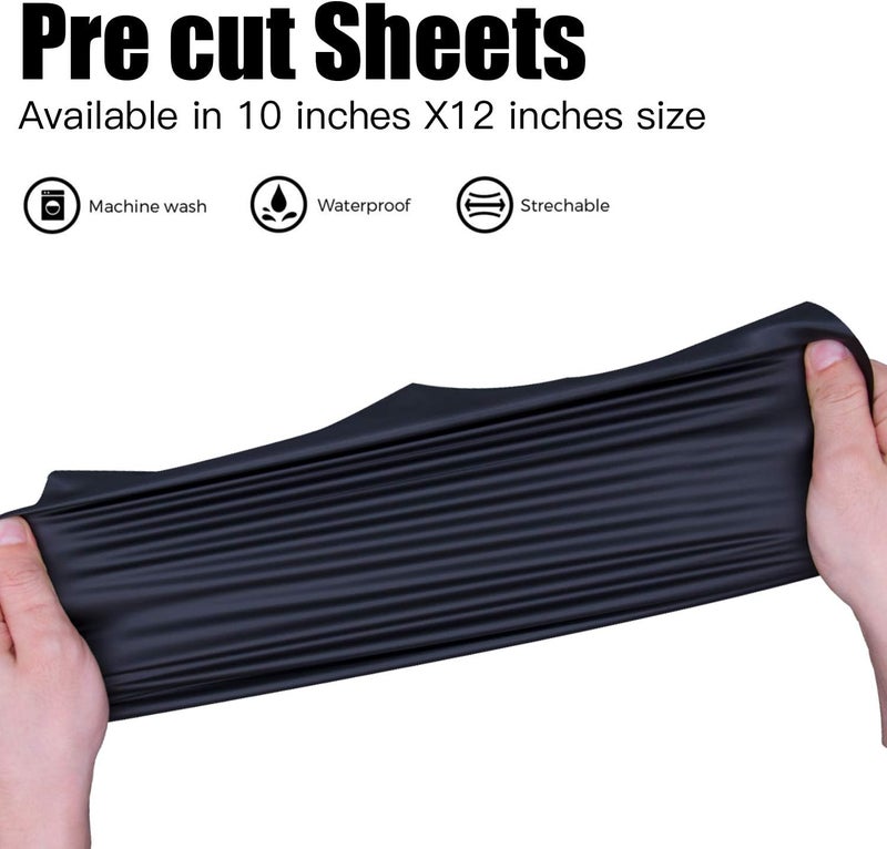JANDJPACKAGING Black Heat Transfer Vinyl for T- Shirts- 10 Sheets,10"x12" Black HTV Iron On Vinyl for Cricut and Silhouette Cameo Including Teflon Sheet - Image 4