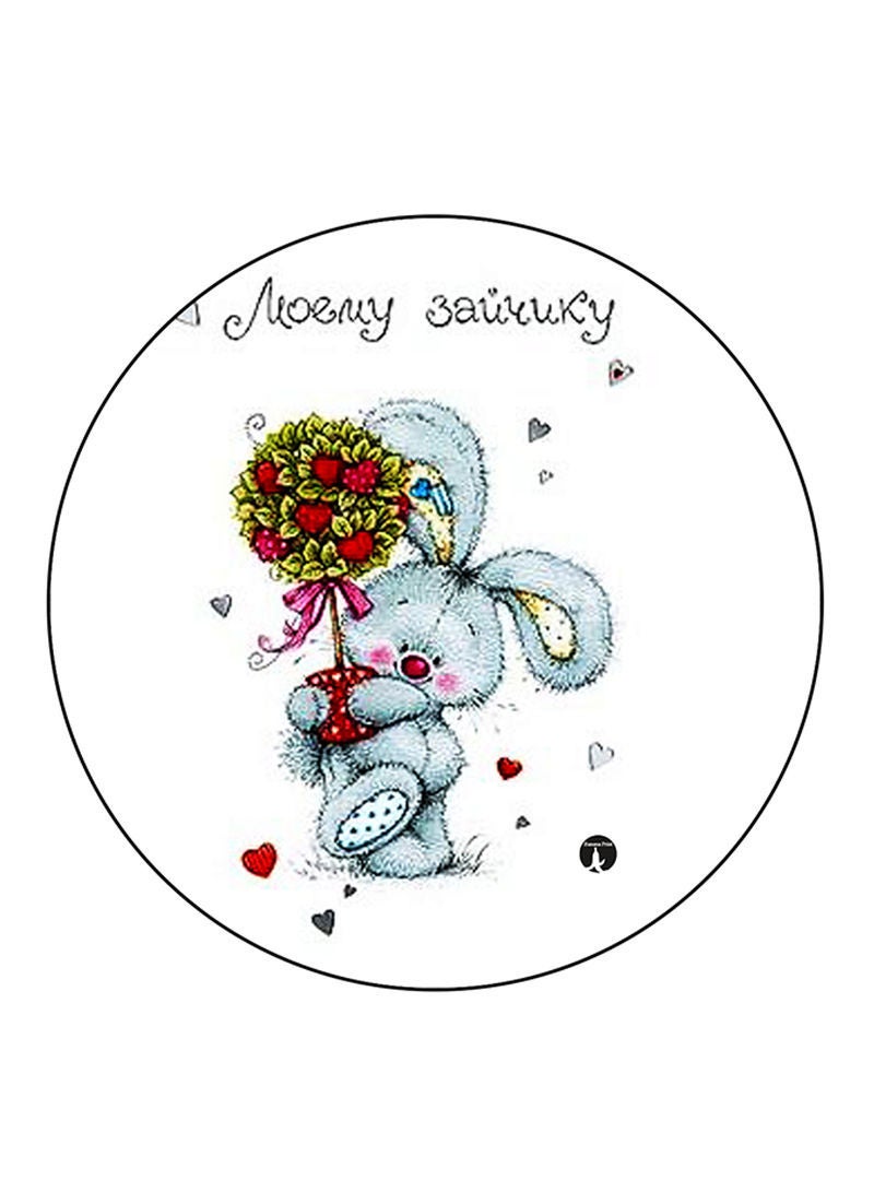 RKN Rabbit Printed Fridge Magnet  Round  Multicolour - Image 1
