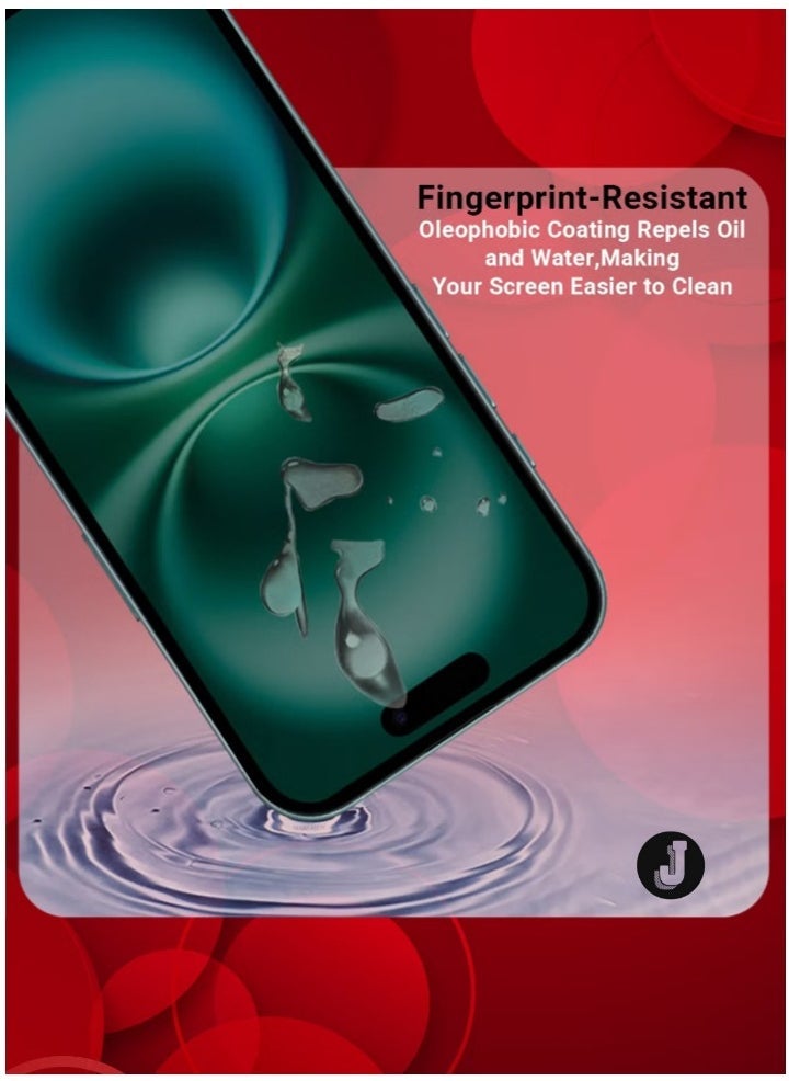 JAJEEK "New 2-Pack iPhone 16 Plus Privacy Screen Protector – Anti-Spy Tempered Glass, 9H Hardness, Case-Friendly, Black Privacy Film" - Image 4