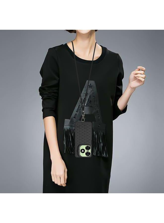 زبون جراب لهاتف Infinix Smart 8 مزود بحامل قرص العسل من مادة TPU مع حبل تعليق - Image 5