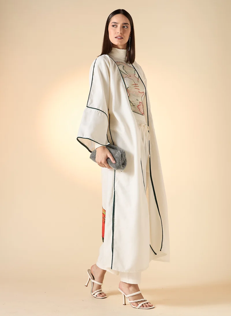 Hadiyath Al Madinah Embellished  Abaya Set 4-Piece - HM