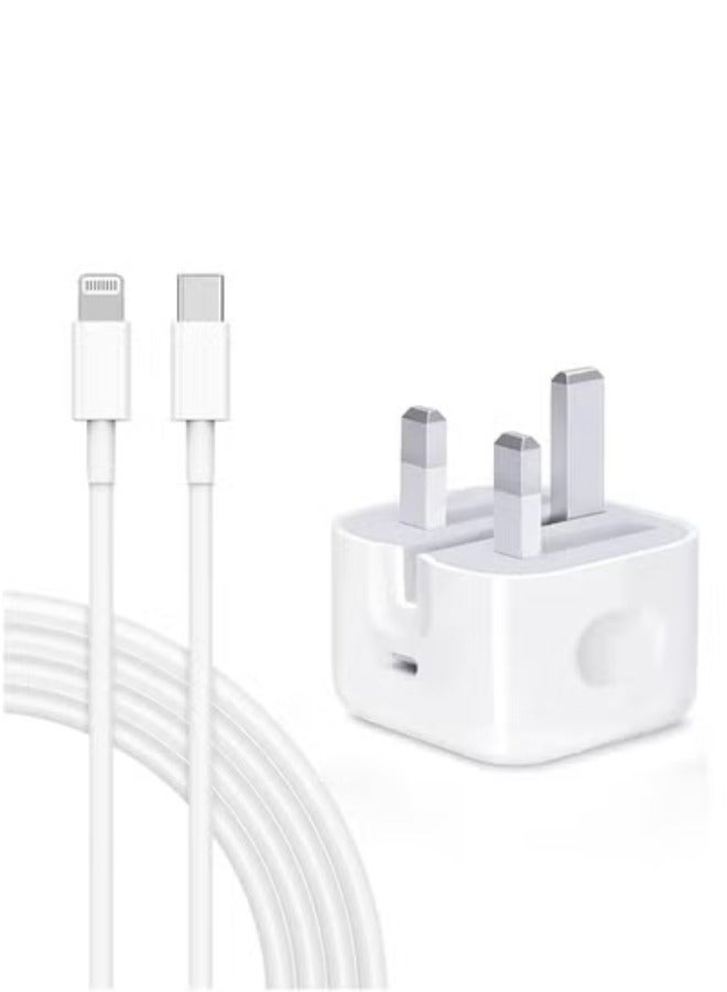 Certified PD Fast Charger for iPhone 20W, 1M Type C Wall Charger Plug Adapter USB-C to Lightning Cable 14 13 12 11 Pro Mini XS XR - Image 1