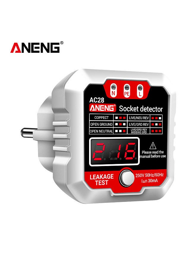ANENG Outlet Tester Receptacle Detector with Voltage LCD Display 250V Power Socket Checker Automatic Circuit Tester Polarity Voltage Test Wall Plug Electrical Tools