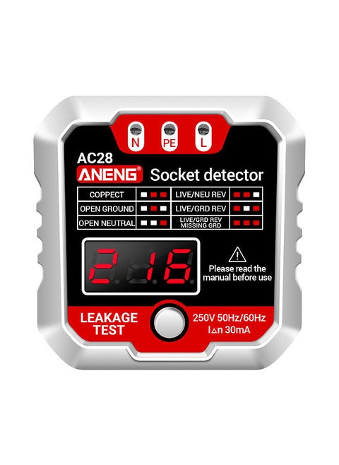 ANENG Outlet Tester Receptacle Detector with Voltage LCD Display 250V Power Socket Checker Automatic Circuit Tester Polarity Voltage Test Wall Plug Electrical Tools